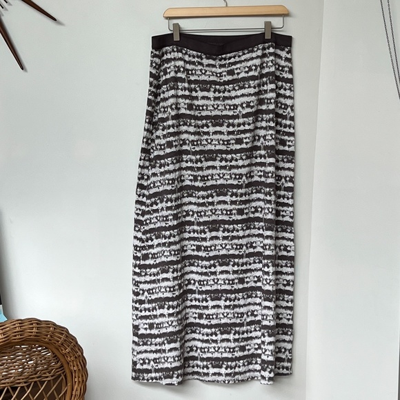 Fresh Produce Maxi Skirt Size XL Purple Gray Pull On Elastic Waist 100% Cotton - Picture 6 of 6